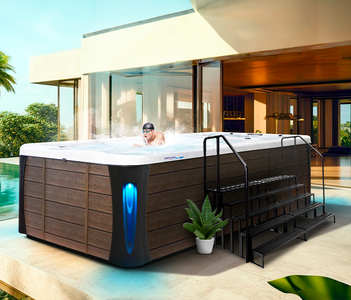 Calspas hot tub being used in a family setting - Riverside